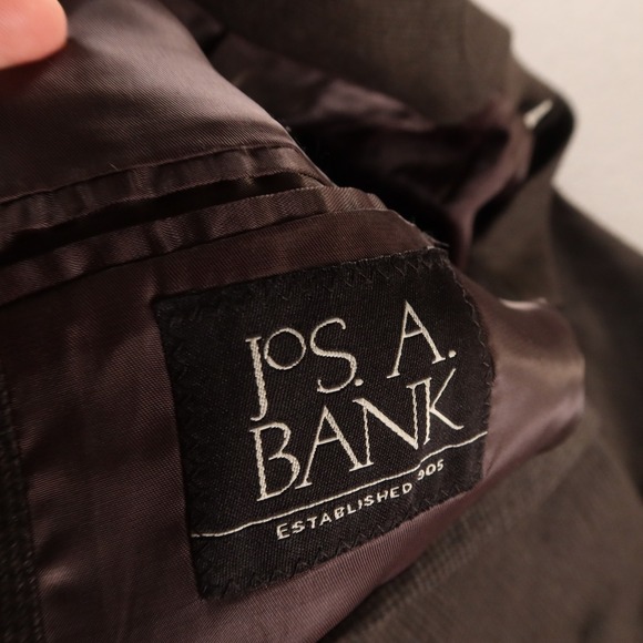 Jos A Bank Jacket M 40R Brown Houndstooth 100% Wool Cashmere Blazer Sport Coat - Picture 7 of 16